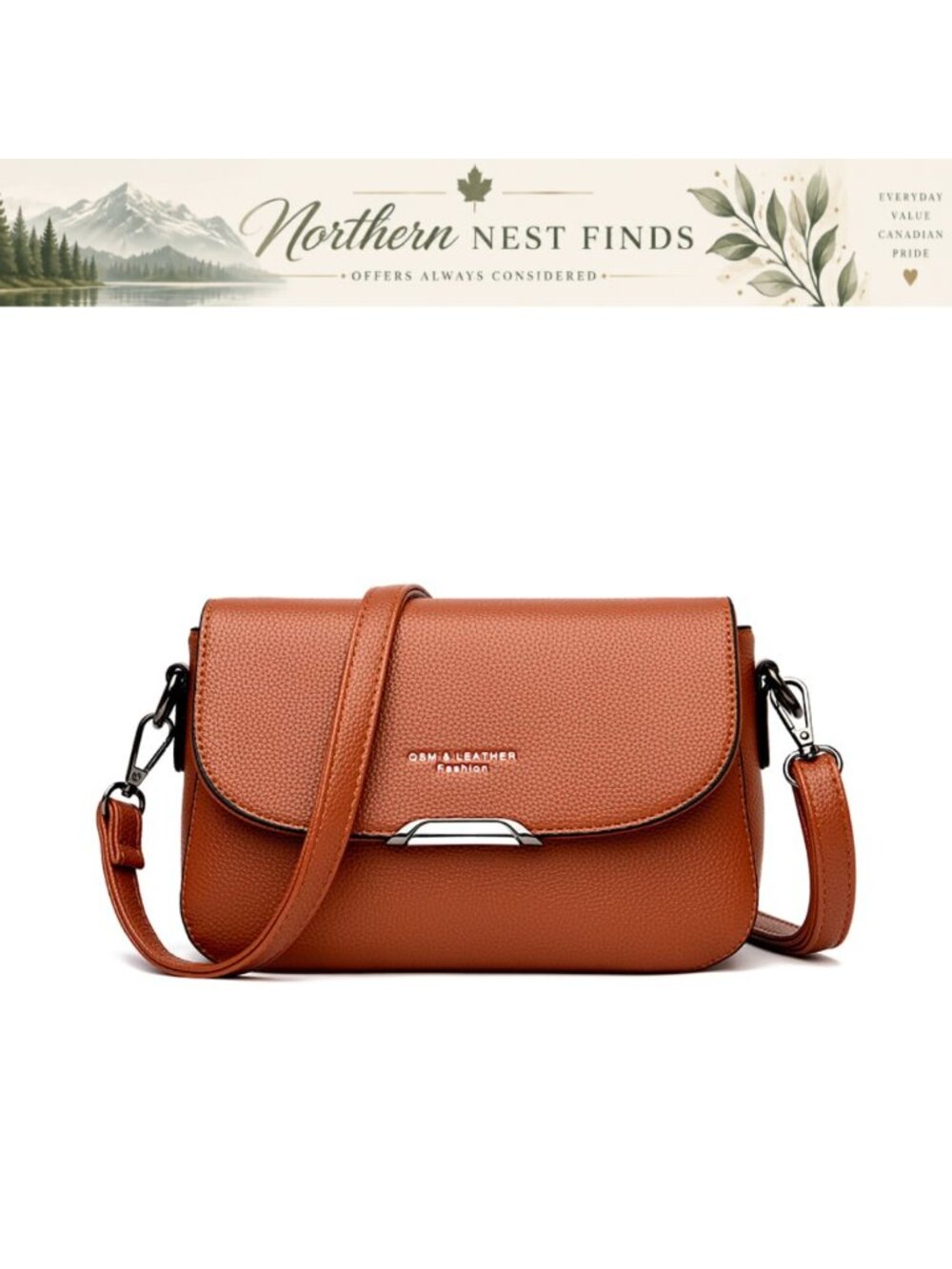 Small PU Leather Crossbody Bag Cute Casual Shoulder Purse Baguette Handbag